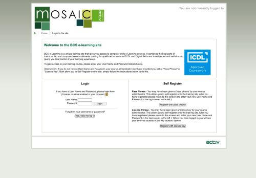 
                            3. BCS Mosaic: Login to the site