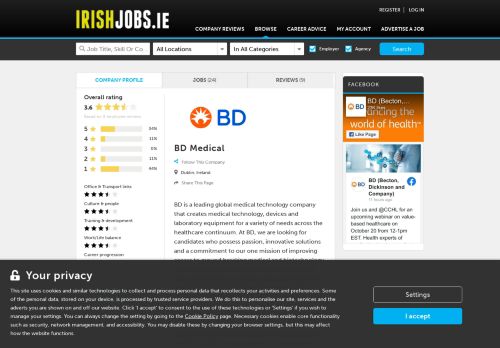 
                            10. BD Medical Jobs and Reviews on Irishjobs.ie