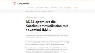 
                            4. BD24 optimiert die Kundenkommunikation mit novomind iMAIL ...