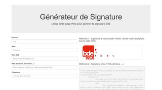 
                            11. BdE INSA Lyon: Générateur de Signature