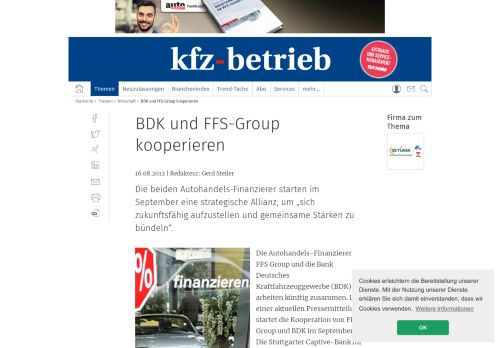 
                            12. BDK und FFS-Group kooperieren