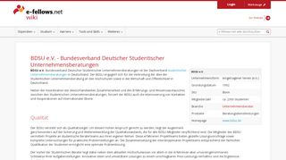 
                            8. BDSU e.V. - Bundesverband Deutscher Studentischer ... - E-Fellows
