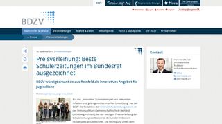 
                            11. BDZV: Preisverleihung: Beste Schülerzeitungen im Bundesrat ...
