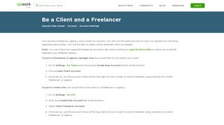 
                            12. Be a Client and a Freelancer – Upwork Help Center