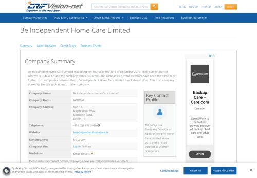 
                            12. Be Independent Home Care Limited - Irish Company Info - Vision-Net