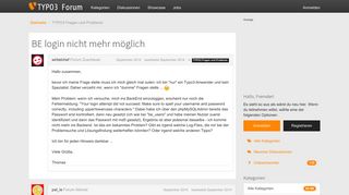 
                            10. BE login nicht mehr möglich — TYPO3 Forum