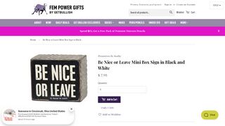 
                            9. Be Nice or Leave Mini Box Sign in Black and White – The Bullish Store