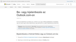 
                            8. Be- vagy kijelentkezés az Outlook.com-on - Outlook - Office Support