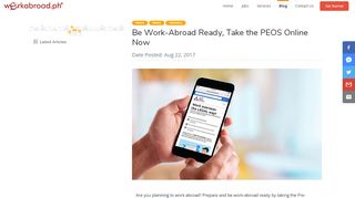 
                            11. Be Work-Abroad Ready, Take the PEOS Online Now
