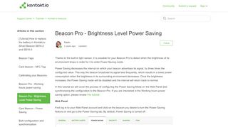 
                            10. Beacon Pro - Brightness Level Power Saving – Support Center