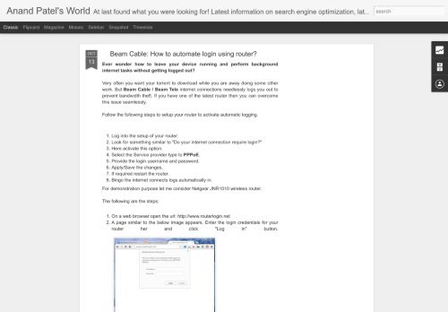 
                            4. Beam Cable: How to automate login using router? | Anand Patel's World