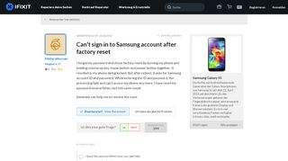 
                            13. BEANTWORTET: Can't sign in to Samsung account after factory reset ...
