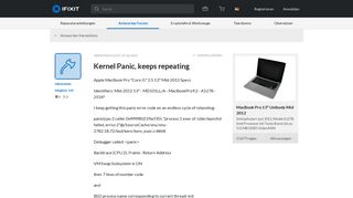 
                            5. BEANTWORTET: Kernel Panic, keeps repeating - MacBook Pro 13 ...