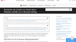 
                            2. Bearbeiten von Inhalten einer Adobe Muse-Site über einen Browser