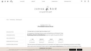 
                            5. Bearbeitungs- & Produktionszeiten | Cotton Bird