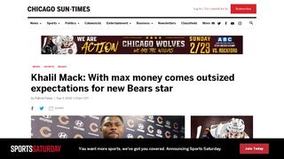 
                            12. Bears' Khalil Mack: With max money comes outsized expectations