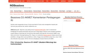 
                            3. Beasiswa Kuliah D3 Full oleh Kementerian Perdagangan RI ...