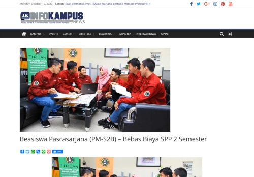
                            11. Beasiswa Pascasarjana (PM-S2B) - Bebas Biaya SPP 2 Semester ...