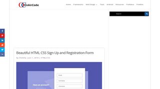 
                            11. Beautiful HTML CSS Sign Up and Registration Form - On Air Code
