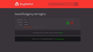 
                            7. beautifulagony.net logins - BugMeNot