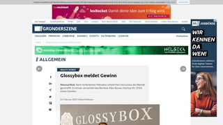 
                            13. Beauty-Boxen: Glossybox meldet Gewinn | Gründerszene