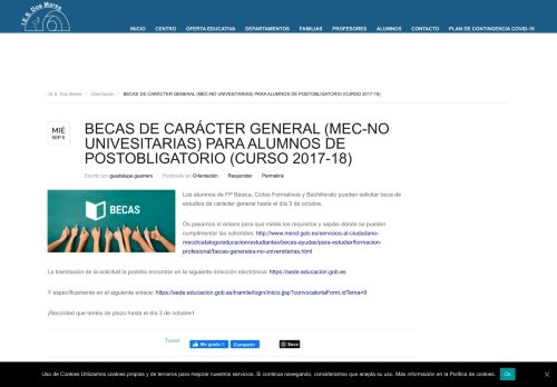 
                            12. BECAS DE CARÁCTER GENERAL (MEC-NO UNIVESITARIAS) PARA ...