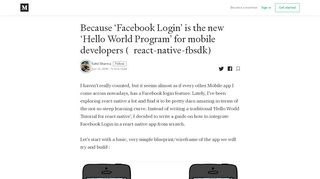 
                            12. Because 'Facebook Login' is the new 'Hello World Program' for ...