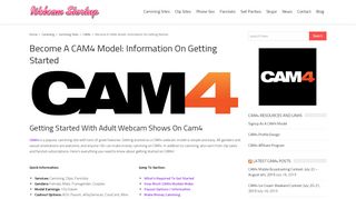 
                            3. Become A CAM4 Model: Information On Getting Started