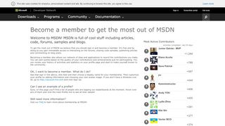 
                            12. Become a member to get the most out of MSDN - Microsoft