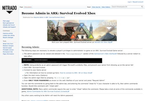 
                            5. Become Admin in ARK: Survival Evolved (Xbox) - Nitrado-Wiki