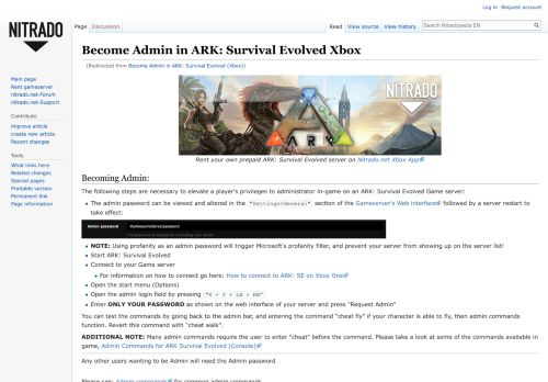 
                            1. Become Admin in ARK: Survival Evolved (Xbox) - Nitradopedia EN