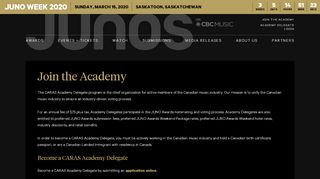 
                            11. Become an Academy Delegate | The JUNO Awards