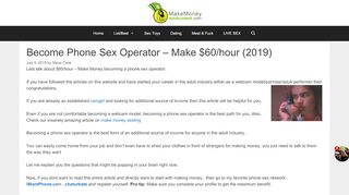 
                            11. Become Phone Sex Operator - Make $60/hour (2019)