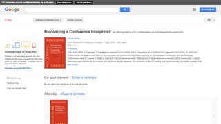 
                            4. Be(com)ing a Conference Interpreter: An ethnography of EU ... - Rezultate Google Books