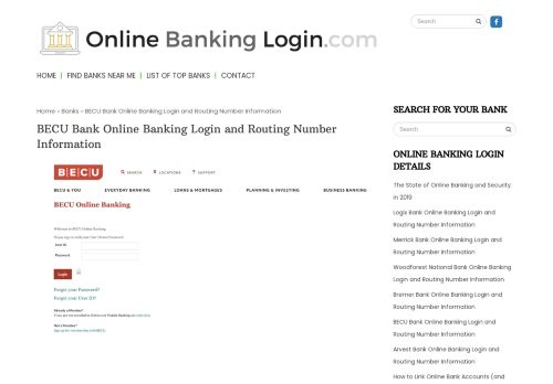 
                            6. BECU Bank Online Banking Login and Routing Number Information