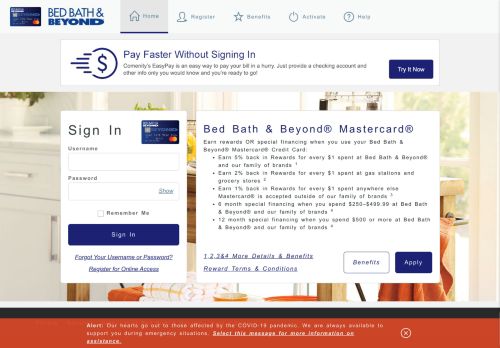 
                            13. Bed Bath & Beyond® Mastercard® - Manage your account - Comenity