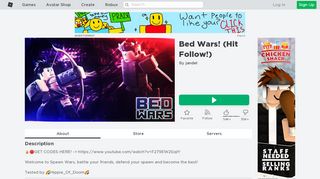 
                            6. Bed Wars! (Hit Follow!) - Roblox