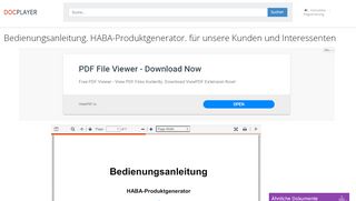 
                            11. Bedienungsanleitung. HABA-Produktgenerator. für unsere Kunden ...
