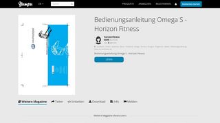 
                            8. Bedienungsanleitung Omega S - Horizon Fitness - Yumpu