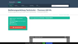 
                            8. Bedienungsanleitung Technicolor - Thomson 608 WL - ManualsBase ...