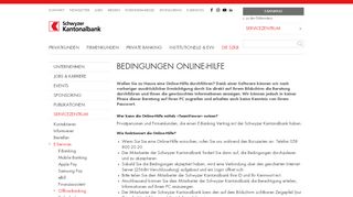 
                            8. Bedingungen Online-Hilfe - Schwyzer Kantonalbank