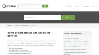 
                            8. Bedre sikkerheten på ditt WordPress-nettsted – Support | One.com