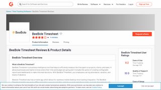 
                            9. BeeBole Timesheet Reviews 2018 | G2 Crowd