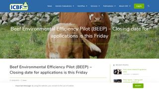 
                            13. Beef Environmental Efficiency Pilot (BEEP) - Closing date for ... - ICBF