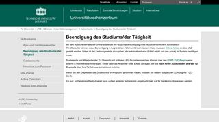 
                            12. Beendigung des Studiums/der Tätigkeit | Nutzerkonto ... - TU Chemnitz