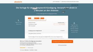 
                            8. Beepworld online kündigen | geprüfte Vorlage - Aboalarm