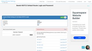 
                            1. Beetel 450TC3 Default Router Login and Password - Clean CSS