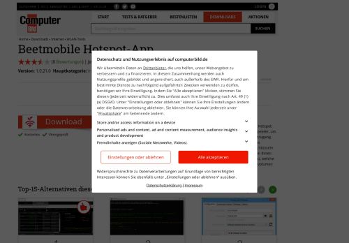 
                            7. Beetmobile Hotspot-App 1.0.21.0 - Download - COMPUTER BILD