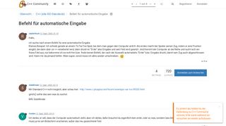 
                            2. Befehl für automatische Eingabe | C++ Community