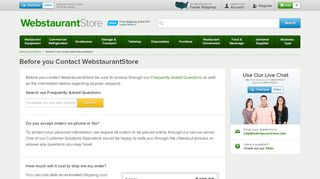 
                            10. Before You Contact WebstaurantStore